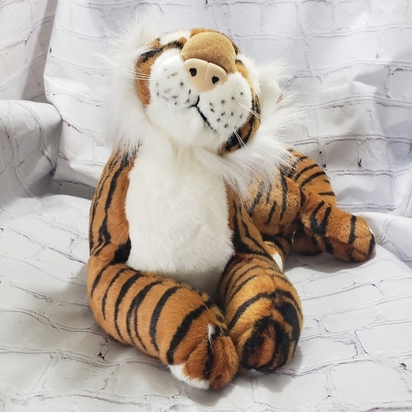 K&M International Tiger Plush 22x10 Large Stuffed Animal Toy Year 1991 - Picture 3 of 9